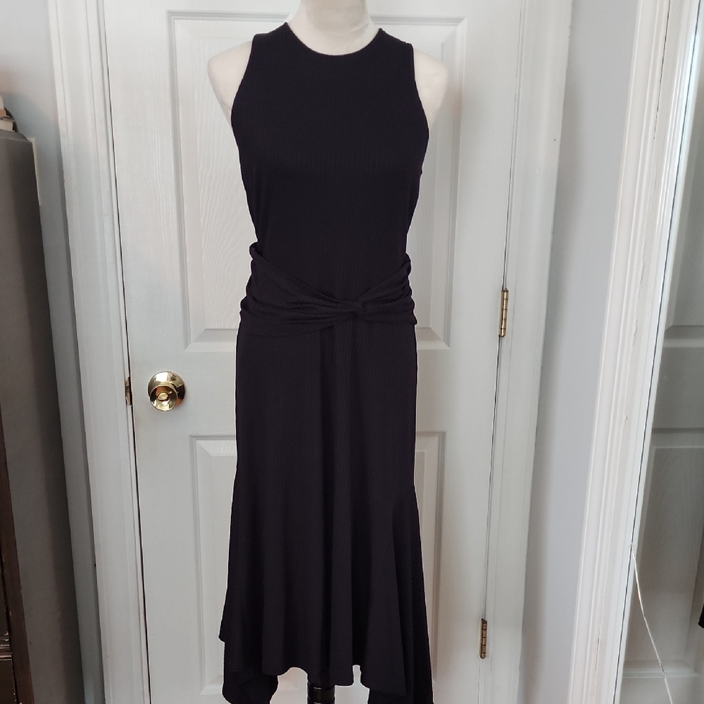 Anthropologie Kingsolver Sleeveless Black Knot-Accent Maxi Dress